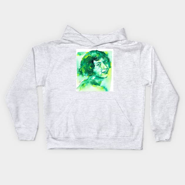 SIMONE WEIL - watercolor portrait .3 Kids Hoodie by lautir